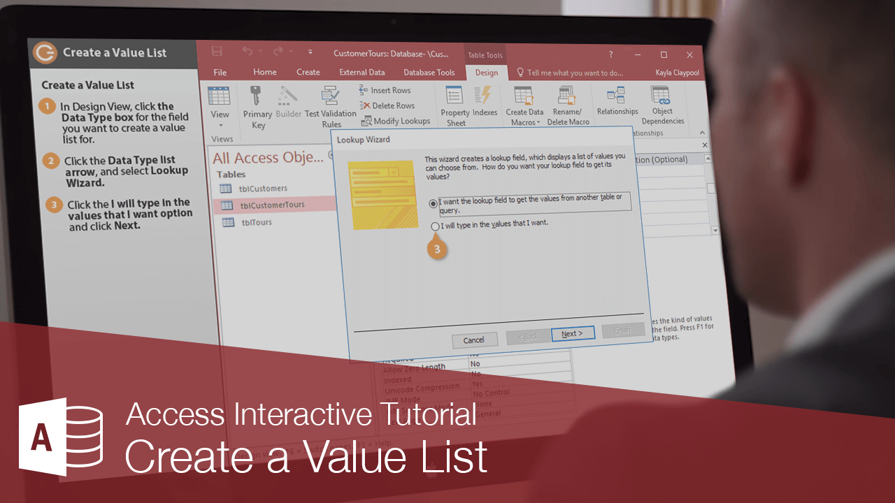Microsoft Access Value List