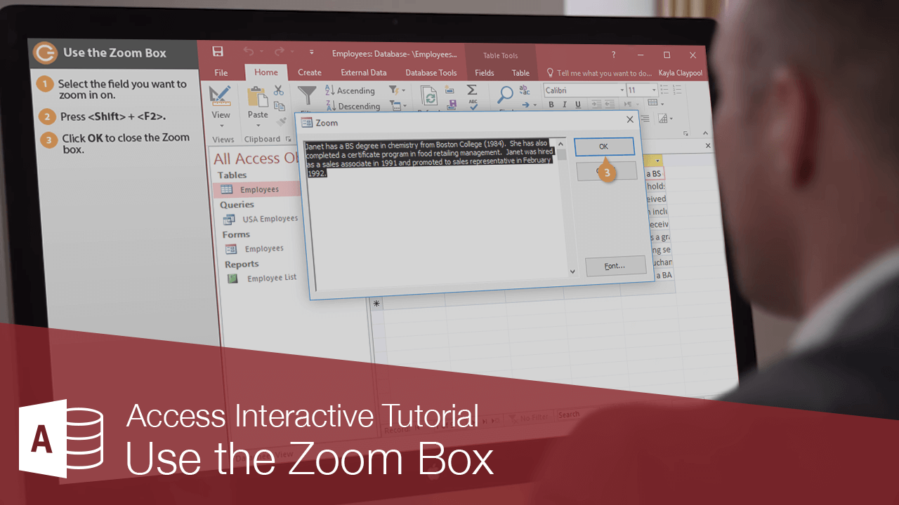 Zoom Dialog Box Access