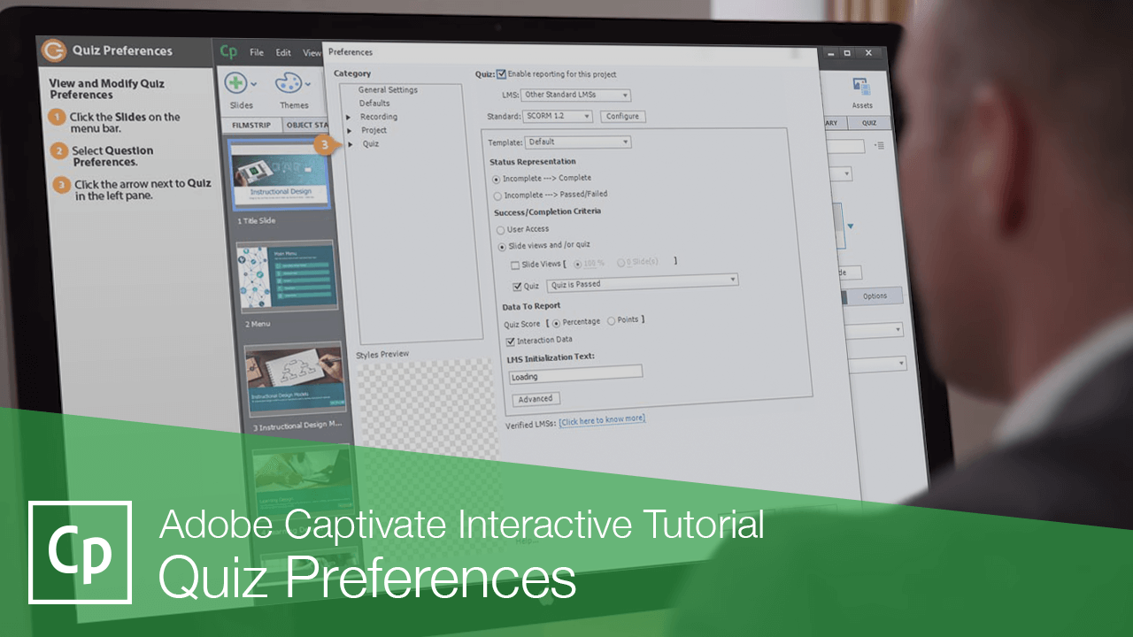 Captivate Quiz Settings