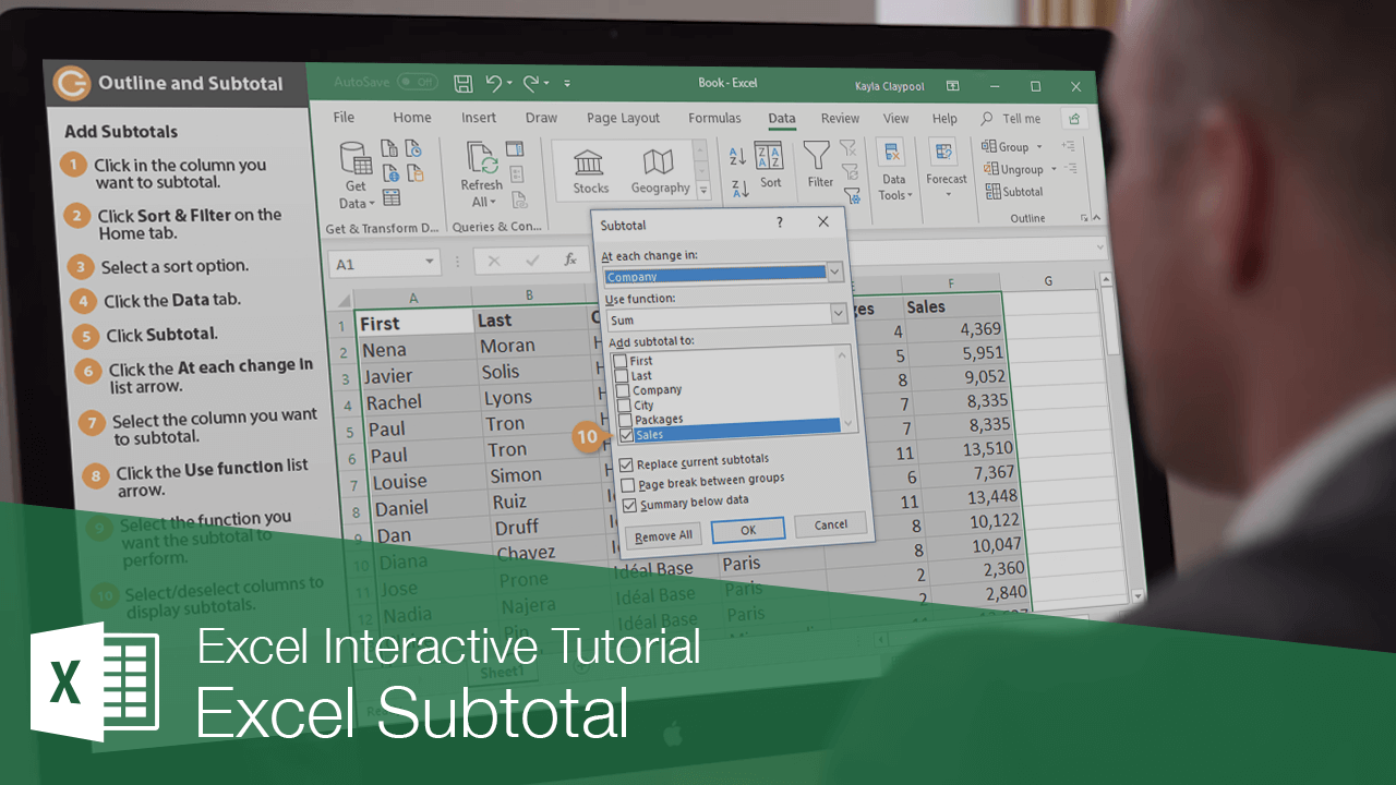 Subtotal Function in Excel