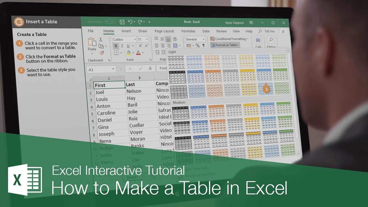 How to Create a Table in Excel