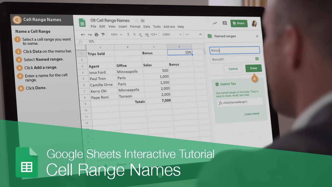Google Sheets Named Range