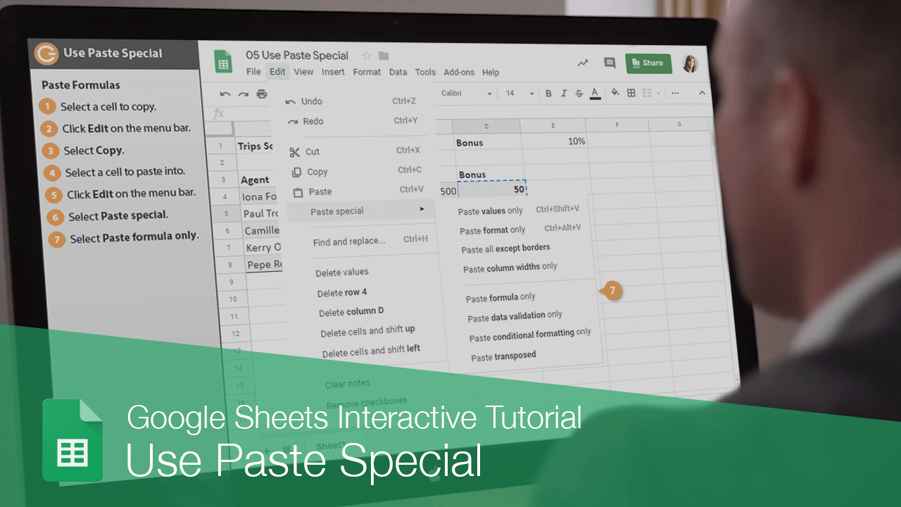 Paste Special Google Sheets