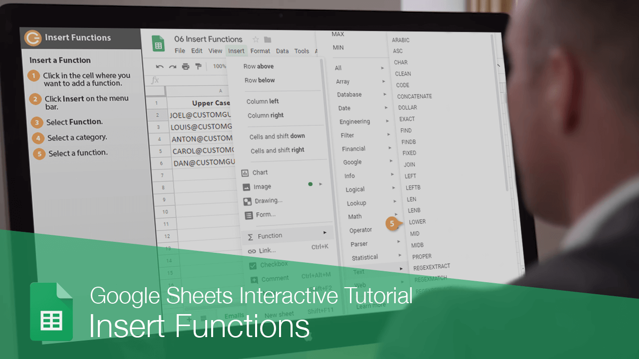 How to Insert a Function in Google Sheets