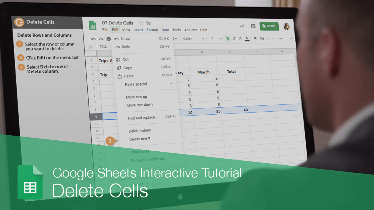 How to Delete Cells in Google Sheets