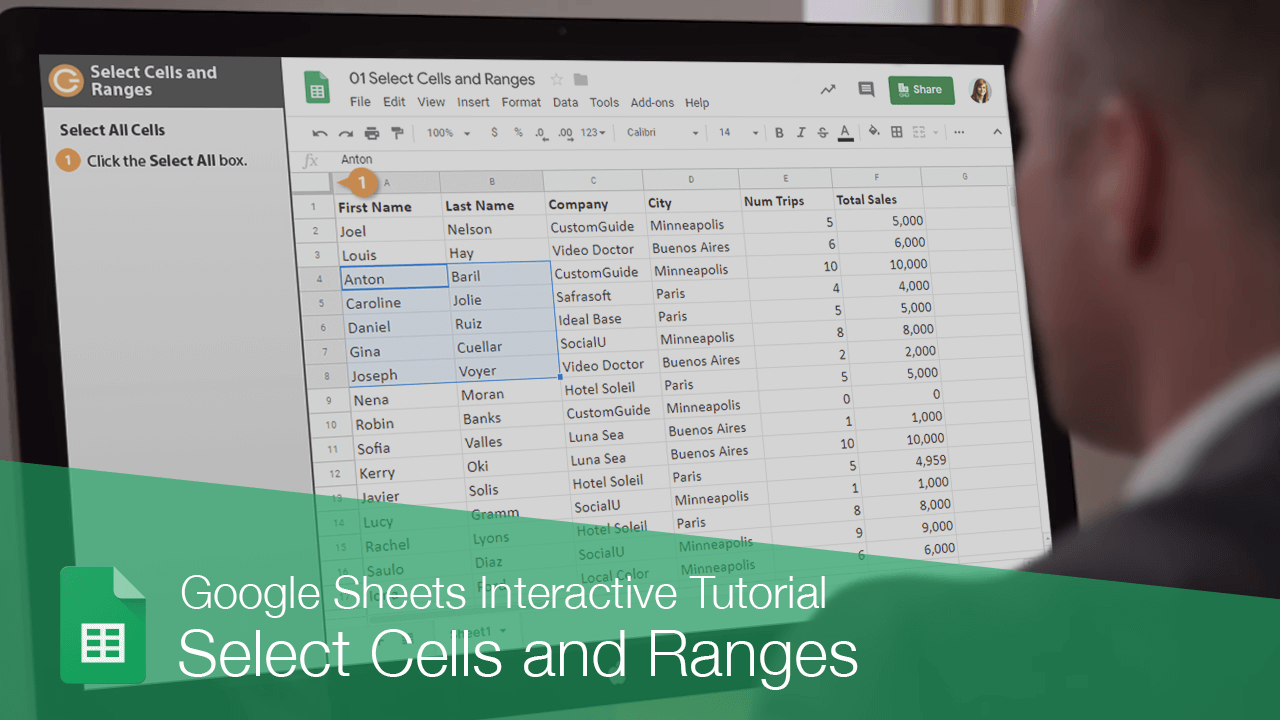 How to Select Multiple Cells in Google Sheets