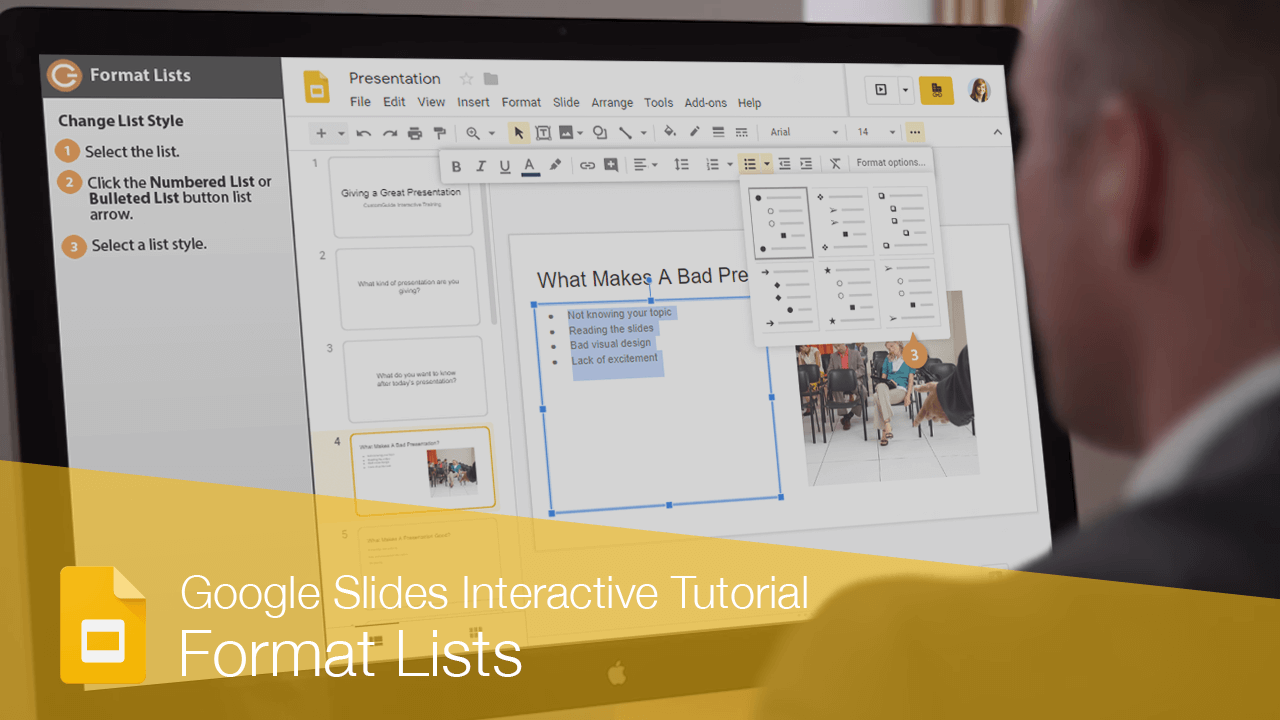 Google Slides Lists