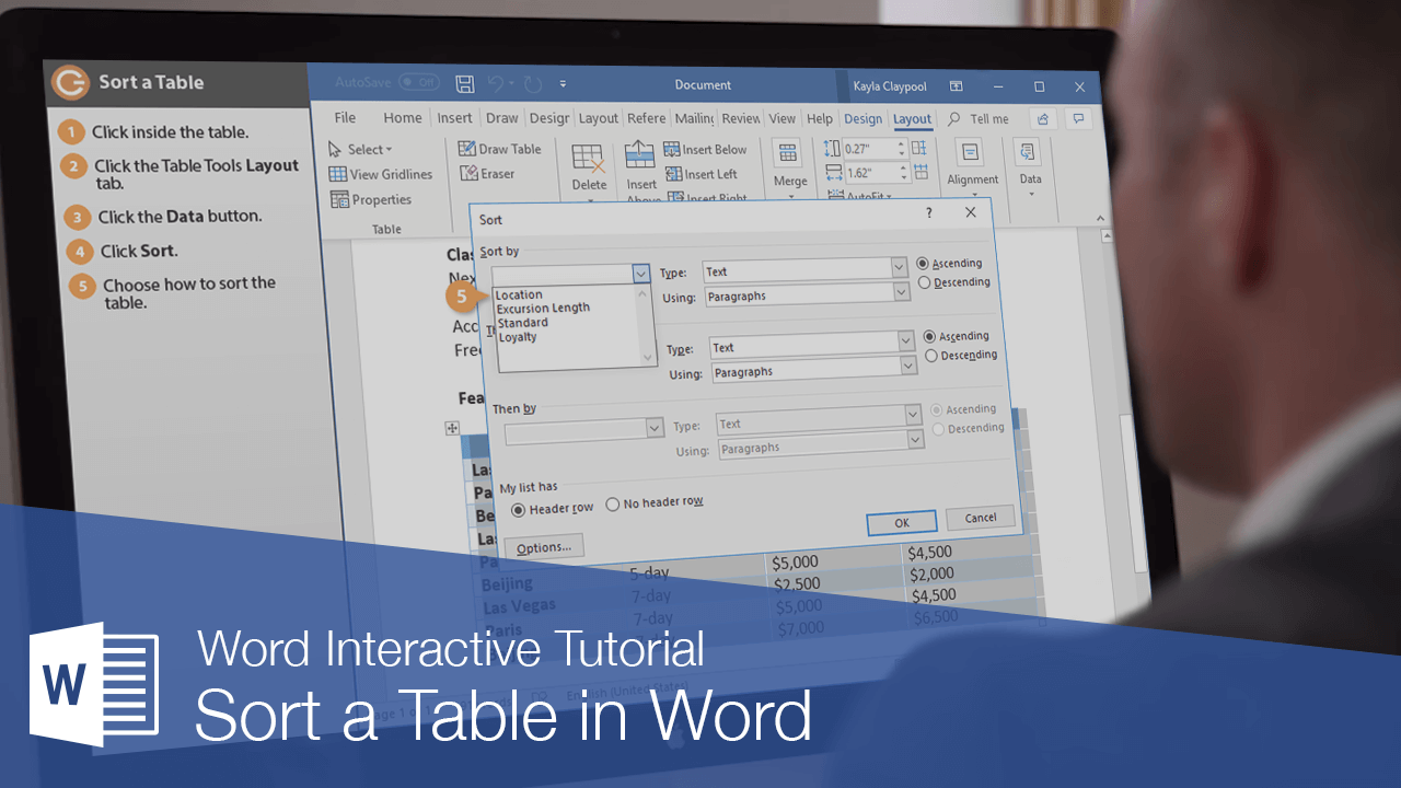 How to Sort a Table in Word