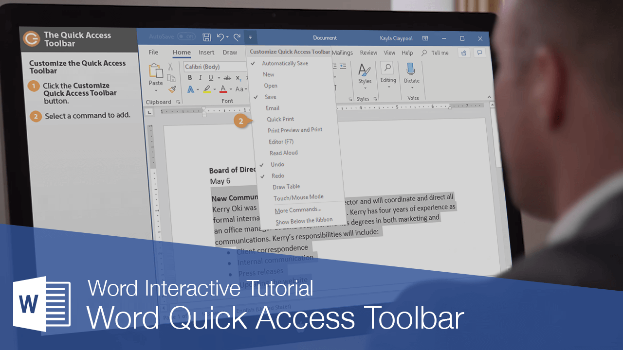 Quick Access Toolbar Word